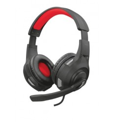 Trust GXT 307 RAVU Binaural Diadema Negro, Rojo auricular con micrófono