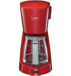 Bosch TKA3A034 cafetera eléctrica Independiente Cafetera de filtro Gris, Rojo 1,25 L 10 tazas
