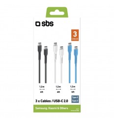 Kit 3 Cables USB TIPO C SBS TEKITCC3X1WBK