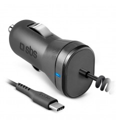 Carg. Coche SBS Tipo C USB TECRTC3AUL 3000MAH CARG. RAP