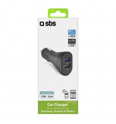 Carg. Coche SBS 2 SALIDAS USB TECR2USB24AFAST 2400MAH