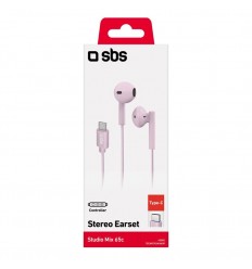 Auriculares USB-C SBS TEEARTYCMIX65P Rosa