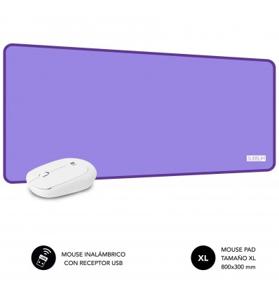 Pack Subblim Harmony Ratón+Alfombrilla Purple