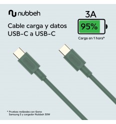 CABLE NUBBEH 1M 3A TIPO C+C NBTCABLCCG1 VERDE