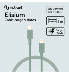 Cable Nubbeh 1M 2A TipoC Lig NBTCABLCLG1 Verde