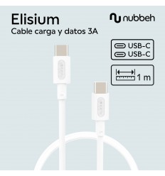 Cable Nubbeh 1M 3A Tipo C+C  NBTCABLCCW1 Blanco