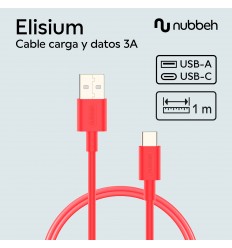 CABLE NUBBEH 1M 3A NBTCABLACR1 ROJO