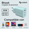 CARGADOR NUBBEH 30W USB A+C  T NBWALLCHT