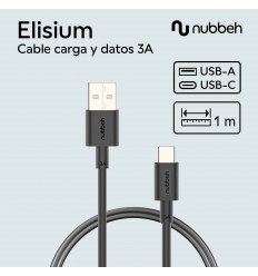 CABLE NUBBEH 1M 3A NBTCABLACB1 NEGRO