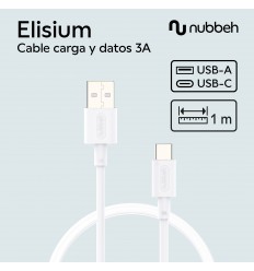 CABLE NUBBEH 1M 3A NBTCABLACW1 BLANCO