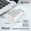 Cargador Nubbeh 30W USB A+C  NG NBWALLCHB 