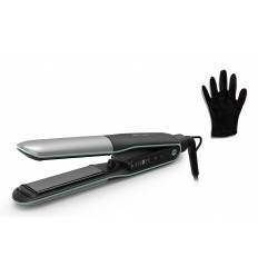 Rowenta SF7120E0 Utensilio de peinado Plancha de pelo Caliente Negro, Plata
