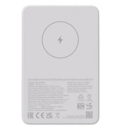 Xiaomi WPB0507 batería externa Ión de litio 5000 mAh Cargador inalámbrico Blanco