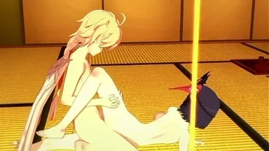 Genshin Impact Hentai: Sara bú và bị Aether địt mạnh - Phim sex Nhật Bản châu Á manga anime game