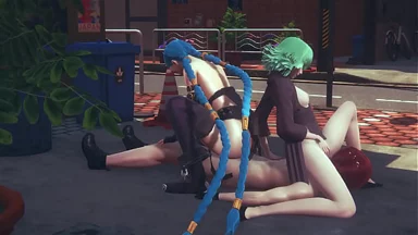 LOL Hentai: Ba người với Jinx và thủ dâm nóng bỏng - Phim khiêu dâm Nhật Bản châu Á truyện tranh anime game