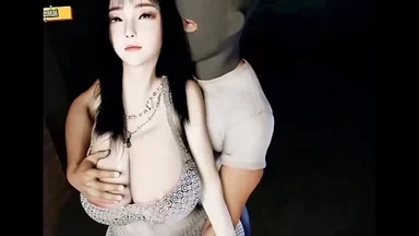 Hentai 3D: Kẻ cướp kiểm soát cô gái trẻ trong tình huống căng thẳng